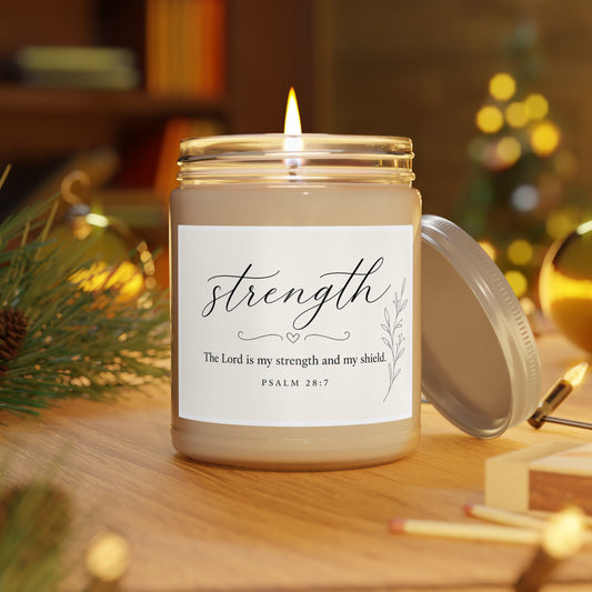 Strength (Psalm 28:7) - 9oz Soy Wax Candle